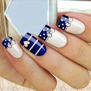 2/$16 Hearts, Bows, Polka-dots, & Stripes Press on Nails